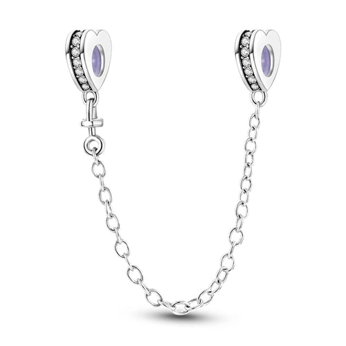 Safety Chain Silver Plated Beads Classic Safety Chain Stopper Clip