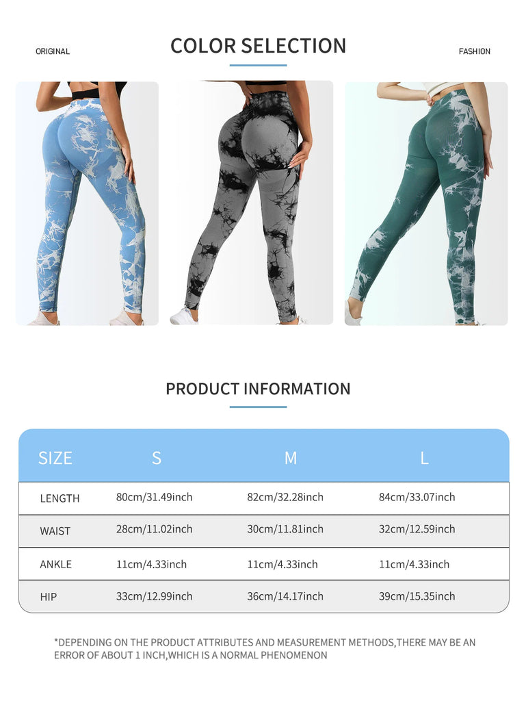 Tie Dye Yoga Pants Sport Leggings Women Seamless High Waist Push Up