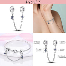 Load image into Gallery viewer, Safety Chain Silver Plated Beads Classic Safety Chain Stopper Clip