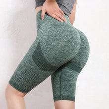 Load image into Gallery viewer, Women Elastic Yoga Shorts High Waist Tummy Control Ruched Booty Pants