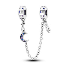 Load image into Gallery viewer, Safety Chain Silver Plated Beads Classic Safety Chain Stopper Clip