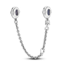 Load image into Gallery viewer, Safety Chain Silver Plated Beads Classic Safety Chain Stopper Clip