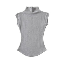 Load image into Gallery viewer, Women Summer Sexy Turtleneck Sleeveless T-Shirts Tops Solid Slim Fit