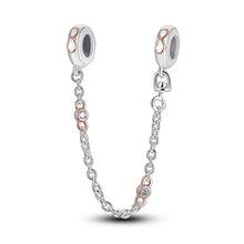 Load image into Gallery viewer, Safety Chain Silver Plated Beads Classic Safety Chain Stopper Clip