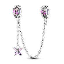 Load image into Gallery viewer, Safety Chain Silver Plated Beads Classic Safety Chain Stopper Clip