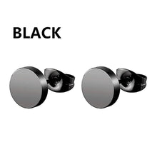 Load image into Gallery viewer, 1 Pairs Punk Stainless Steel Stud Earrings Black Earrings Set For Men