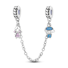 Load image into Gallery viewer, Safety Chain Silver Plated Beads Classic Safety Chain Stopper Clip