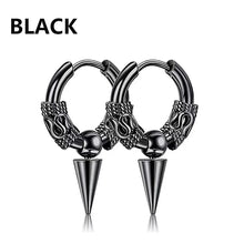 Load image into Gallery viewer, 1 Pairs Punk Stainless Steel Stud Earrings Black Earrings Set For Men