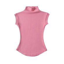 Load image into Gallery viewer, Women Summer Sexy Turtleneck Sleeveless T-Shirts Tops Solid Slim Fit