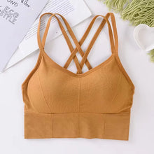 Load image into Gallery viewer, Sexy Women Tops Back Cross Strap Tank Top Push Up Running Sports Bra