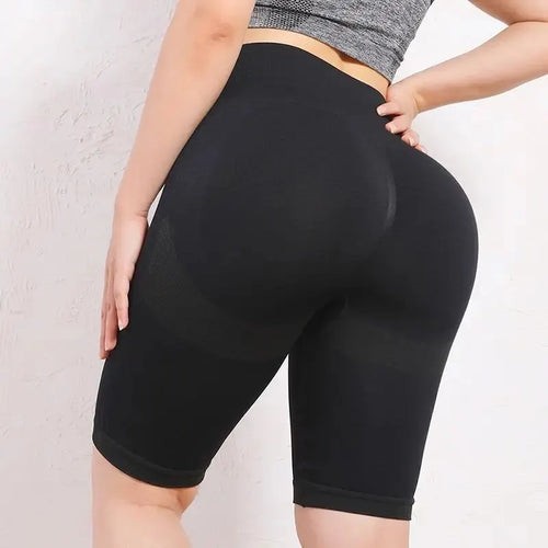 Women Elastic Yoga Shorts High Waist Tummy Control Ruched Booty Pants