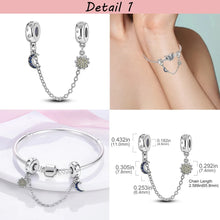 Load image into Gallery viewer, Safety Chain Silver Plated Beads Classic Safety Chain Stopper Clip