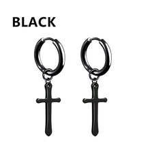 Load image into Gallery viewer, 1 Pairs Punk Stainless Steel Stud Earrings Black Earrings Set For Men