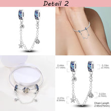 Load image into Gallery viewer, Safety Chain Silver Plated Beads Classic Safety Chain Stopper Clip