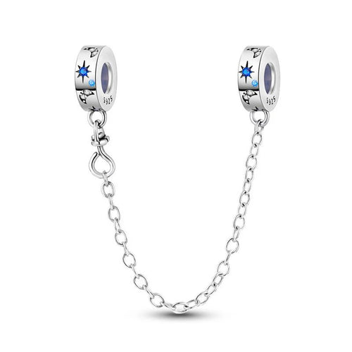 New 925 Sterling Silver Plated Buttefly Daisy Safety Chain Bead