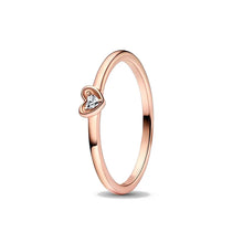 Load image into Gallery viewer, Authentic 925 Sterling Silver Plated Sparkiling Love Heart CZ Rings