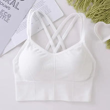 Load image into Gallery viewer, Sexy Women Tops Back Cross Strap Tank Top Push Up Running Sports Bra