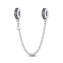 Load image into Gallery viewer, Safety Chain Silver Plated Beads Classic Safety Chain Stopper Clip