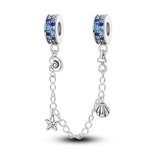 Load image into Gallery viewer, Safety Chain Silver Plated Beads Classic Safety Chain Stopper Clip