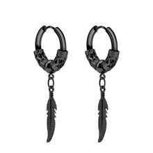 Load image into Gallery viewer, 2pc Stainless Steel Men Cross Stars Punk Dangle Earrings Gothic Woman