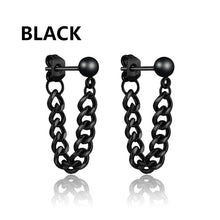 Load image into Gallery viewer, 1 Pairs Punk Stainless Steel Stud Earrings Black Earrings Set For Men