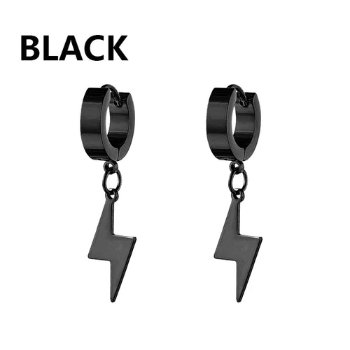 1 Pairs Punk Stainless Steel Stud Earrings Black Earrings Set For Men