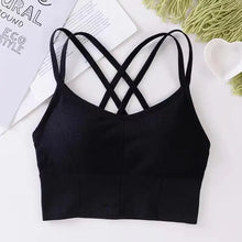 Load image into Gallery viewer, Sexy Women Tops Back Cross Strap Tank Top Push Up Running Sports Bra